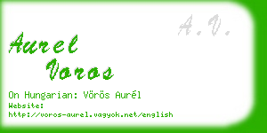 aurel voros business card