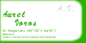 aurel voros business card